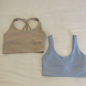 Lululemon SportBras. Size 6. Flush Pink Energy Longline & Light Blue Align Bras